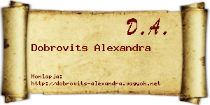 Dobrovits Alexandra névjegykártya